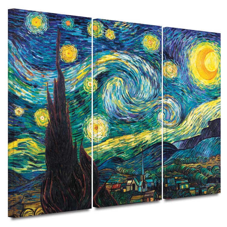 Vault W Artwork Starry Night On Canvas 3 Pieces by Vincent Van